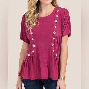 FRANCESA’S EMBROIDERED FLORAL TOP